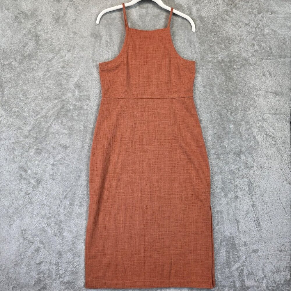 Madewell Dress Womens Small Rust Brown Sleeveless Midi Textured Knit Tank AO3133